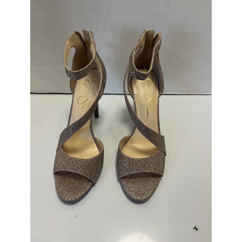 Jessica Simpson Gold shimmer Mesh Heels